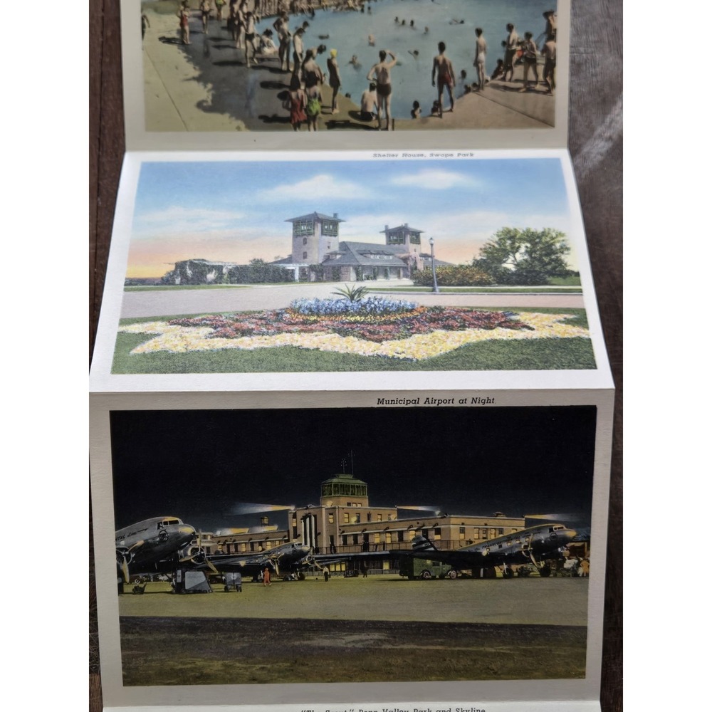 Vintage 40s SOUVENIR FOLDER of GREATER KANSAS CITY Postcard Album, Attractions - Picture 6 of 16